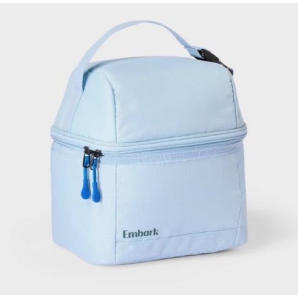 Embark Light Blue Insulated Lunch Bag With Handle & Dual Zipper - Picture 1 of 10